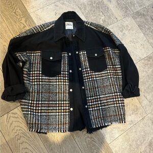 Zara denim / plaid jacket